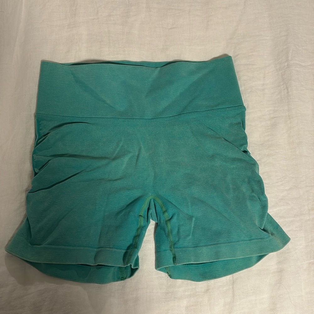 JoyLab Green Scrunch High-ride Bike Shorts, S
